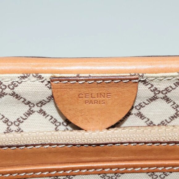 CELINE Macadam Canvas Trunk PVC Leather Gold Brown Auth 92361 - Picture 12 of 16